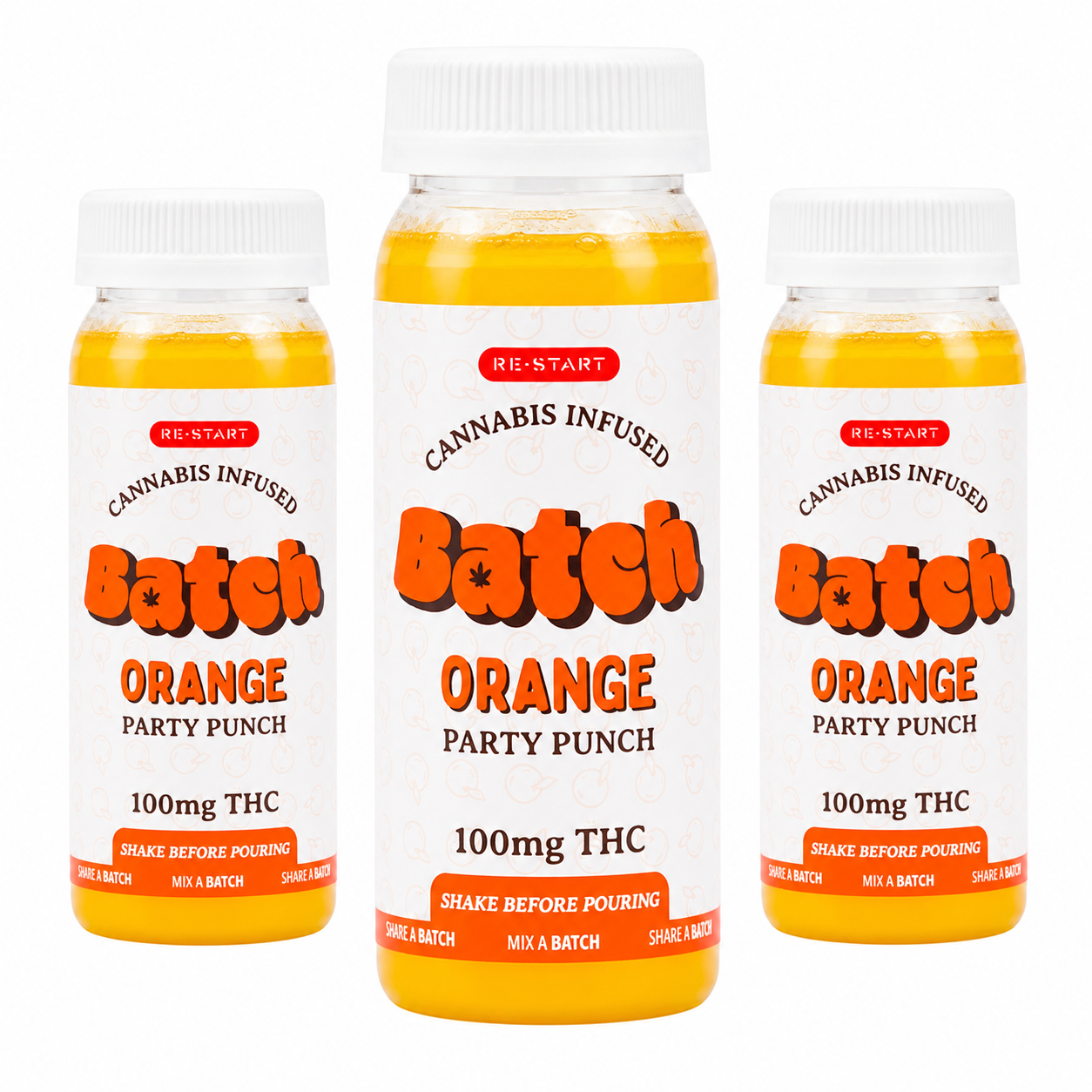 RESTART Batch 100mg D9 THC Drink 3-pack Bundle - Orange